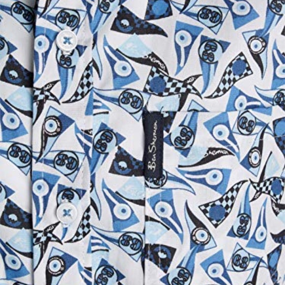 NEW Ben Sherman Racing Flags Button Down Shirt - Picture 7 of 7